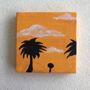 ORANGE SUNSET SKY CLOUD PAINTING